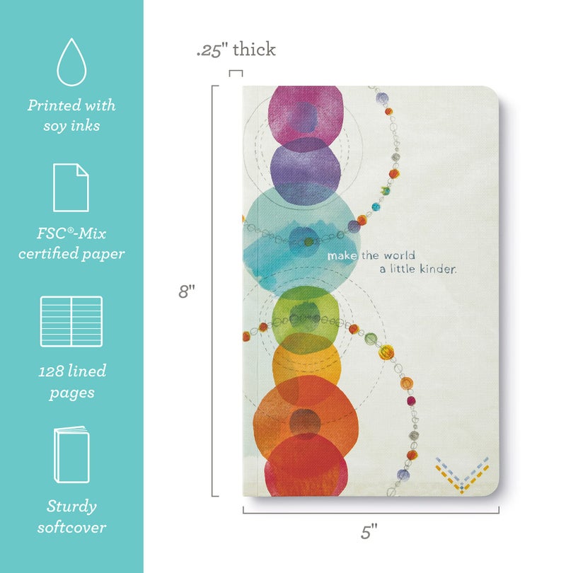 Compendium Softcover Journal - Make the World a Little Kinder. â€“ A Write Now Journal with 128 Lined Pages, 5â€³W x 8â€³H - Image 2